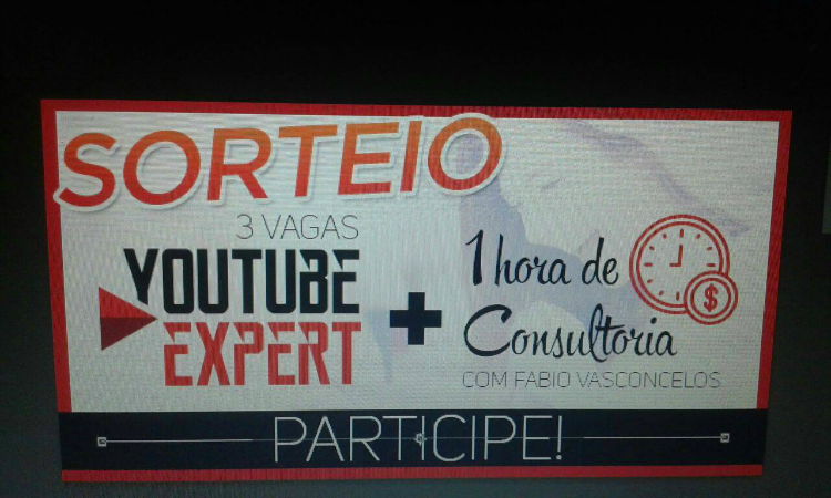 Sorteio Curso Youtube Expert participe
